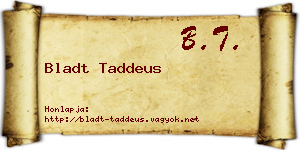 Bladt Taddeus névjegykártya